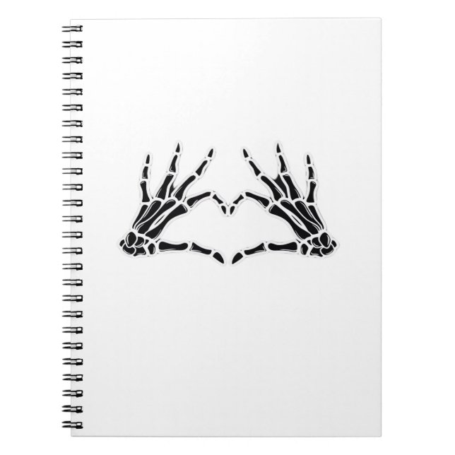 Carnet Mains De Squelette En Forme De Coeur - Art Unique  (Devant)