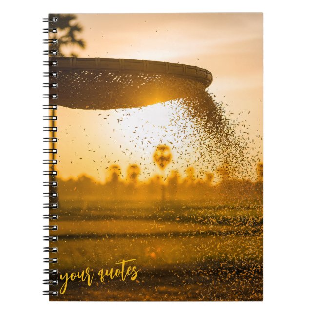 Carnet Mains tamisant le grain paysage rural  (Devant)