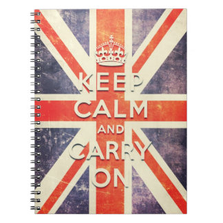 Carnet maintenez calme et continuez le drapeau d'Union