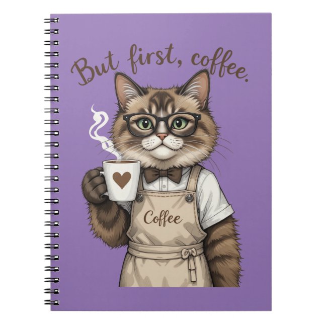 Carnet Mais d'abord, chat café (Devant)