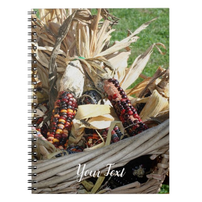 Carnet Maïs indien en osier Panier Automne (Devant)