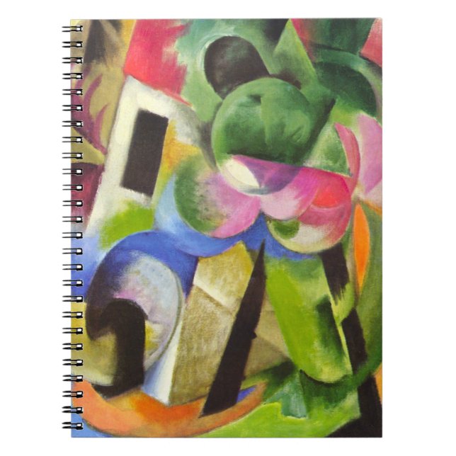 Carnet Maison avec des arbres par Franz Marc, Beaux-arts  (Devant)