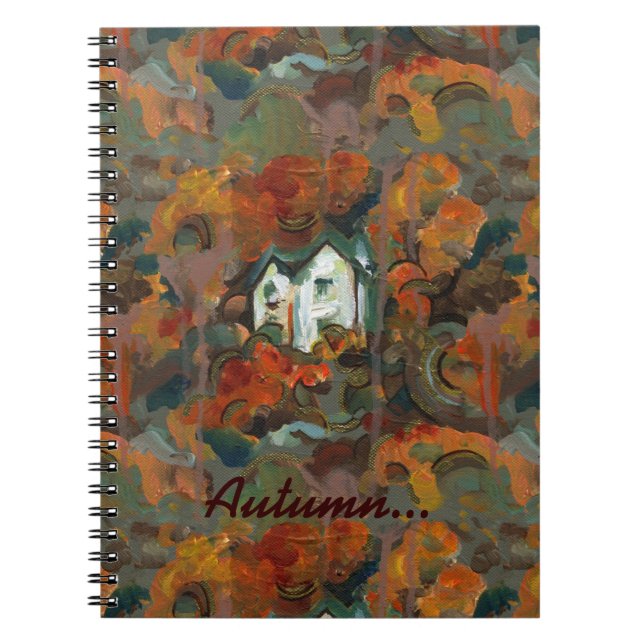 Carnet Maison Blanche et arbres d'automne (Devant)