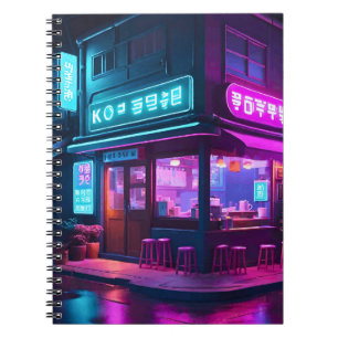 Carnet Maison de café néon coréenne LoFi Art
