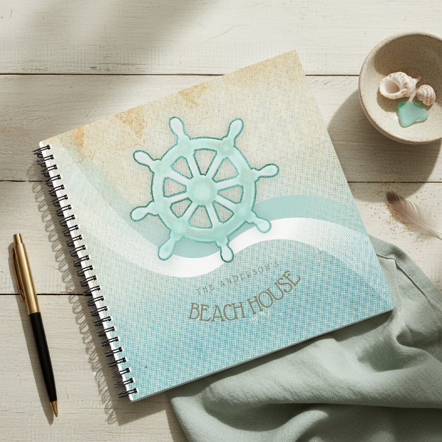 Carnet Maison de plage Bateau Naute Helm Aqua Bleu ID623 (Créateur téléchargé)