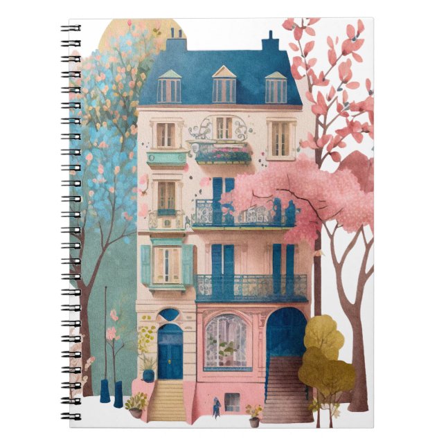 Carnet Maison de rêve sur l'aquarelle du parc (Devant)