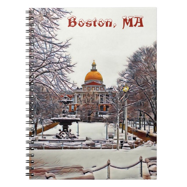 Carnet Maison d'état de Boston en hiver (Devant)