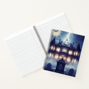 Carnet Maison d'Halloween avec Frankie, bleu foncé
