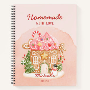 Carnet Maison en pain d'épices rose fait maison avec amou