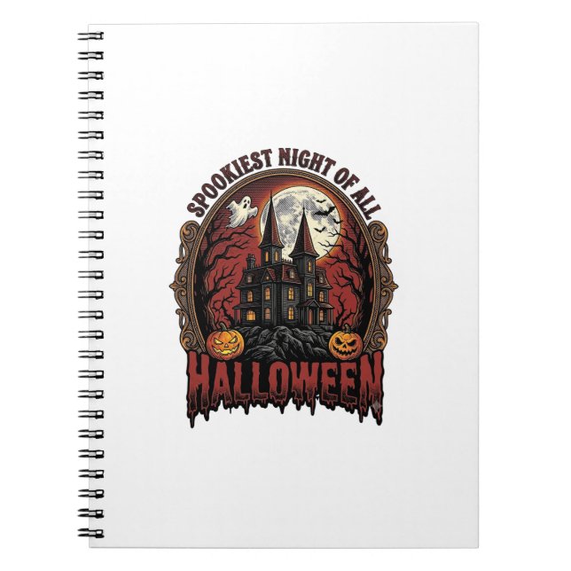 Carnet Maison Hantée Halloween Gravure Vintage Épouvantab (Devant)
