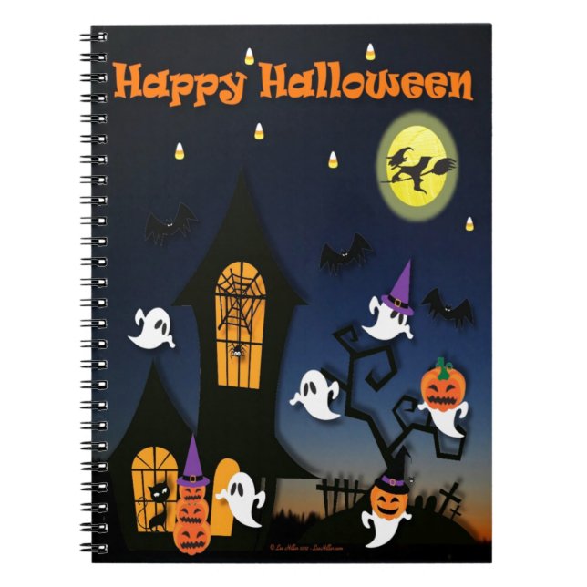 Carnet Maison hantée joyeuse Halloween (Devant)