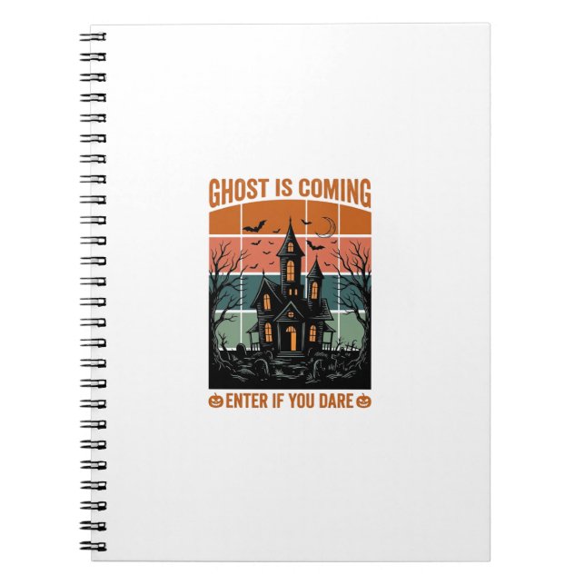 Carnet Maison Hantée Vintage Ghost Arrive Halloween Dé (Devant)