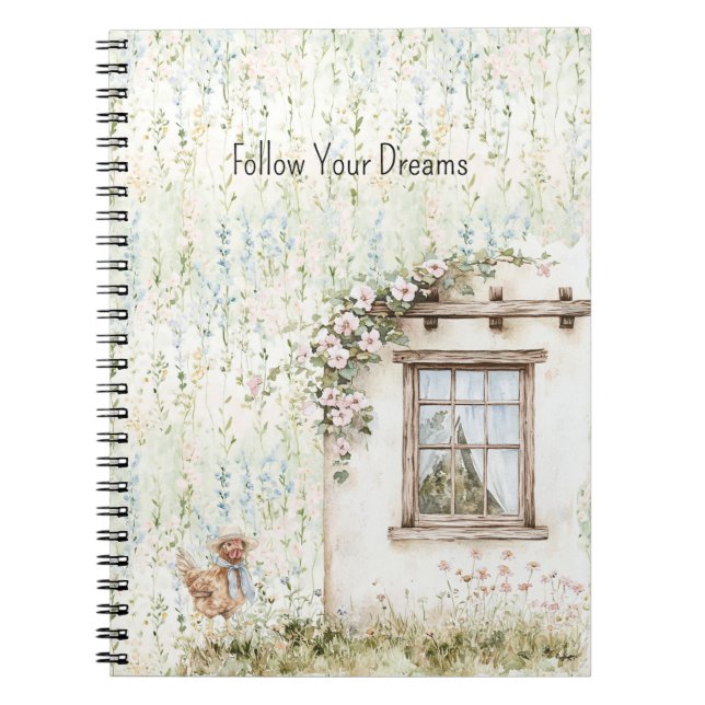 Carnet Maison Romantique de Poulet Fleur de Fenêtre (Devant)