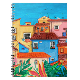 Carnet Maisons italiennes. Gouache tirée à la main