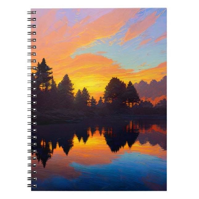 Carnet Majesté d'un coucher de soleil orange (Devant)