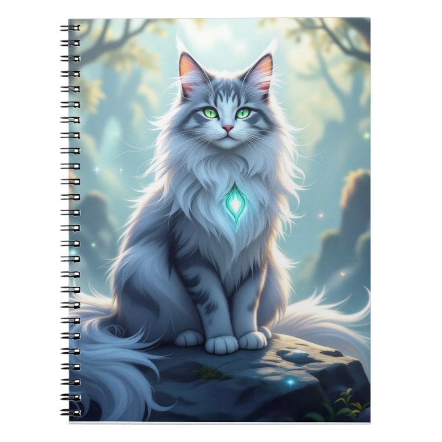 Carnet **Majestic Fantasy Cat with Mystical Aura – High F (Devant)