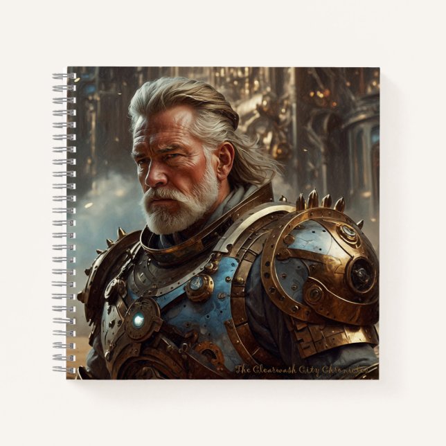 Carnet Majestic King avec armure de Steampunk Regal (Devant)