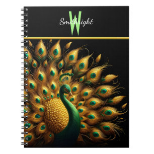 Carnet Majestic Peacock Élégance Monogramme