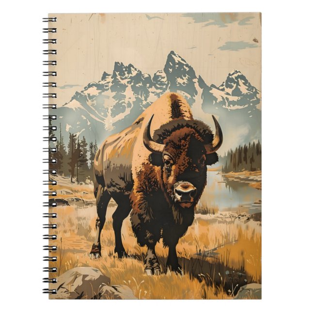 Carnet Majorité des plaines : Illustration du bison Vinta (Devant)