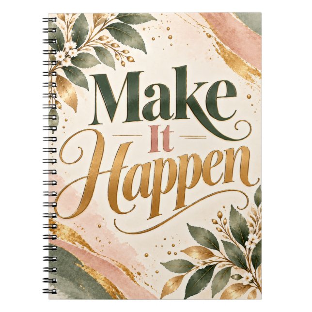 Carnet Make It Happen Botanical Gold (Devant)