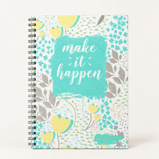 Carnet Make It Happen Inspirational Floral Notebook