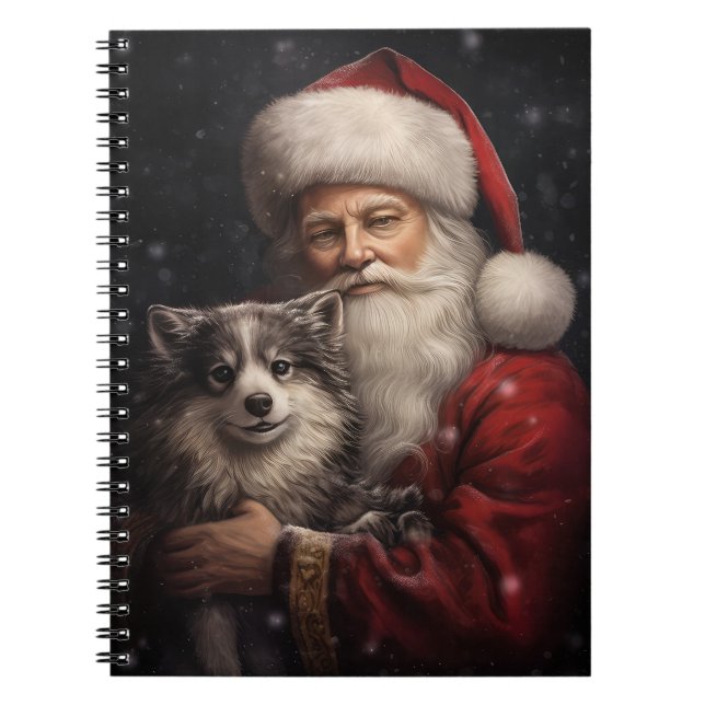 Carnet Malamute d'Alaska avec Noël du Père Noël (Devant)