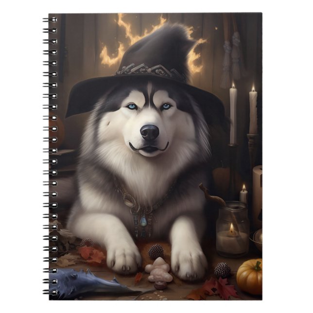 Carnet Malamute d'Alaska Citrouilles Halloween Épouvantab (Devant)