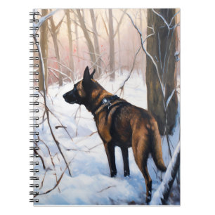 Carnet Malinois Belge Qu'il neige Noël