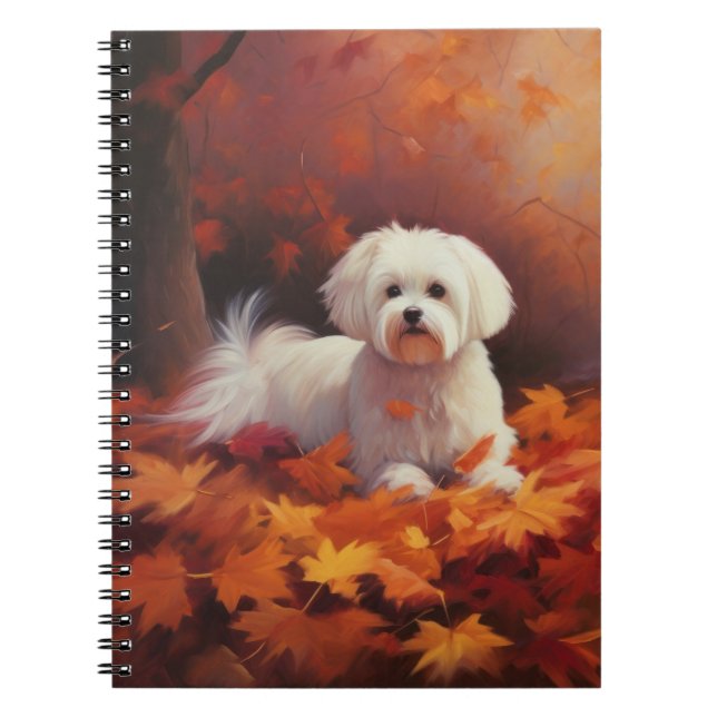 Carnet Maltais en automne Feuilles automne Inspiration (Devant)