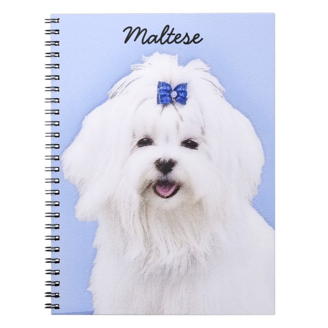 Carnet Maltese Painting - Cute Original Dog Art (Devant)