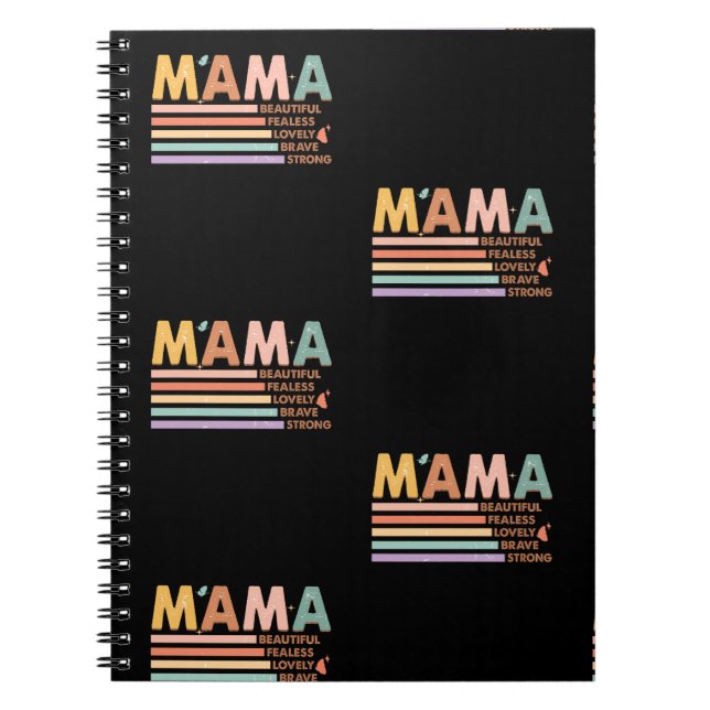 Carnet Mama Beau sans peur Lovely Brave Strong (Devant)