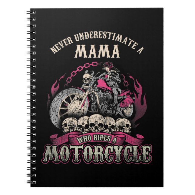 Carnet Mama Biker Lady ne sous-estime jamais Motorcyc (Devant)