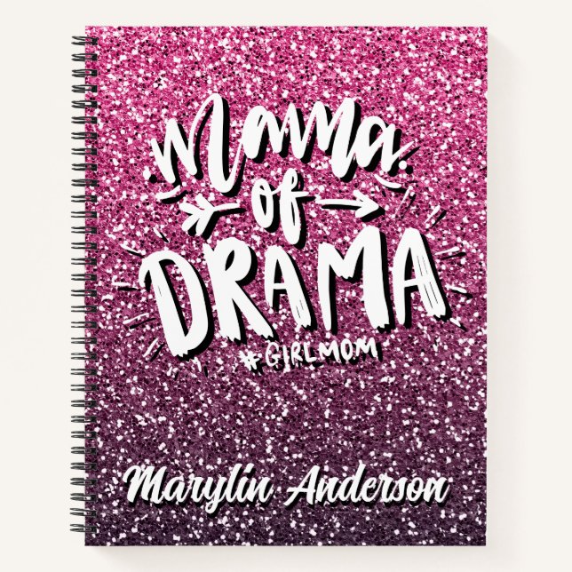 CARNET MAMA DE DRAMA TYPOGRAPHIE DE PARTIES SCINTILLANT P (Devant)