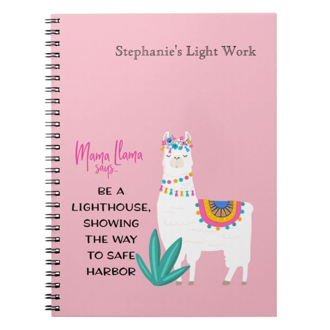 Carnet Mama Llama dit être un phare montrant le chemin (Devant)