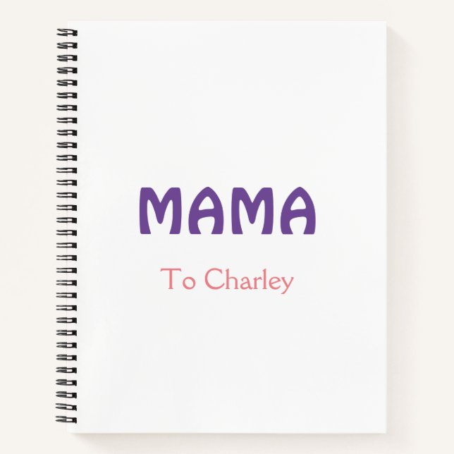 Carnet Mama mères heureuses rétro violet ajouter nom text (Devant)