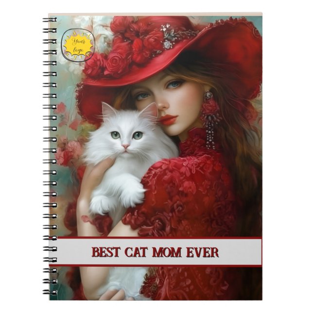 Carnet Maman amoureuse de chats Photo orange (Devant)