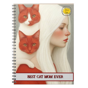 Carnet Maman amoureuse de chats Photo Rouge