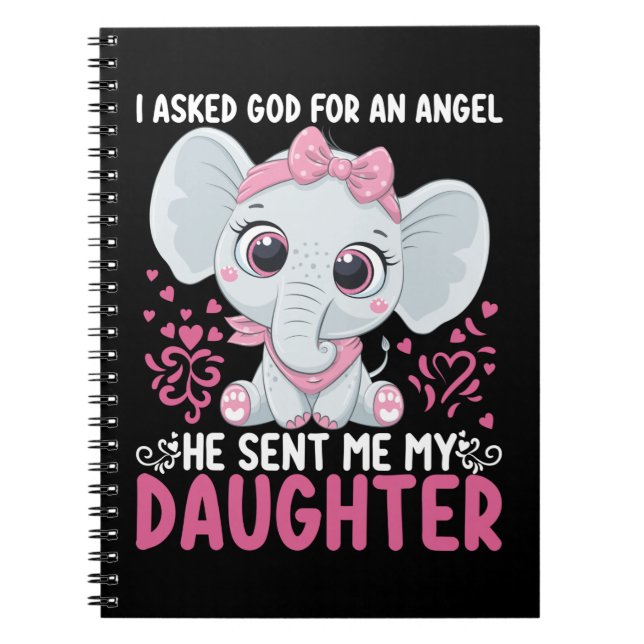 Carnet Maman Art Il M'A Envoyé Elephant Fille (Devant)