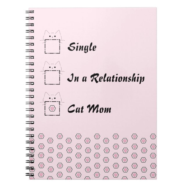 Carnet Maman Chat Chaton Mignon Patte Rose (Devant)