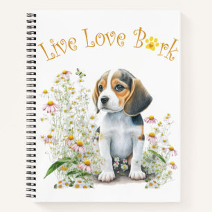Carnet Maman Chien Beagle Floral