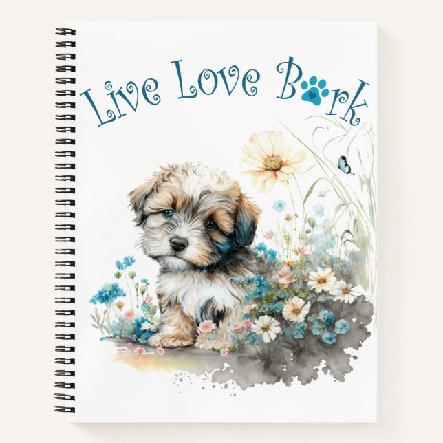 Carnet Maman Chien Havanais Floral (Devant)