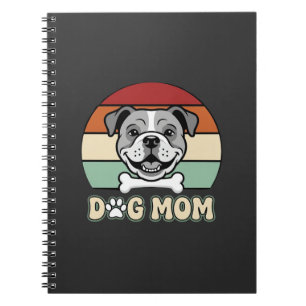 Carnet Maman Chien Rétro Vecteur Bouledogue