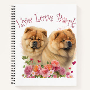 Carnet Maman Chow Chow Fleurie