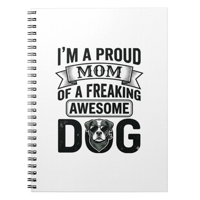Carnet Maman de chien fière dessin vectoriel de gravure v (Devant)