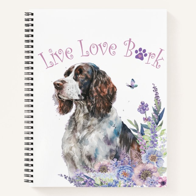 Carnet Maman de Springer Spaniel Floral (Devant)