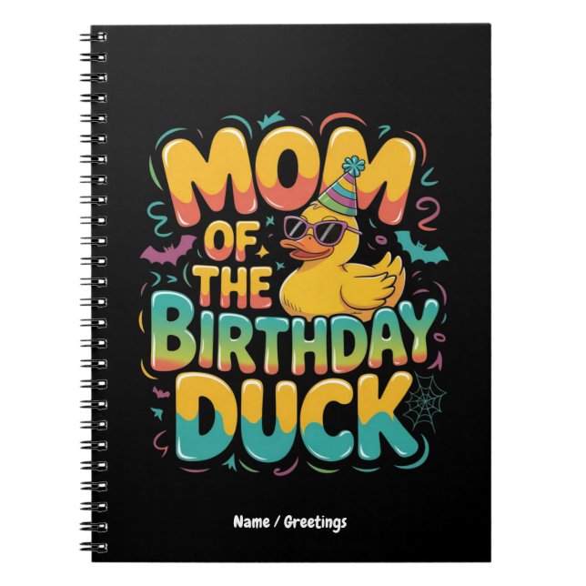 Carnet Maman du Canard Anniversaire Canard en Caoutchouc  (Devant)