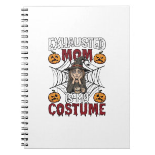 Carnet Maman Épuisée Est Costume Sorcière Halloween Café