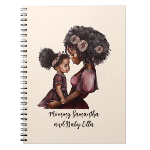 Carnet Maman et fille noire personnalisée (1)
