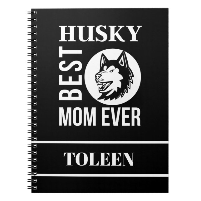 Carnet Maman Husky personnalisée, Maman Chien (Devant)