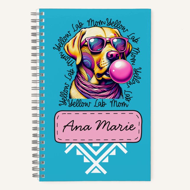 Carnet Maman Labrador Jaune Bubble Gum Tendance (Recto)